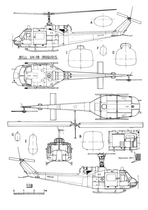 Bell Uh 1 Iroquois Blueprint Download Free Blueprint For 3d Modeling