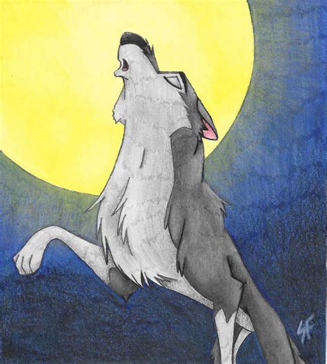 Wolf And Moon By Sf Artist On Deviantart Wolf Moon Colored Pencils