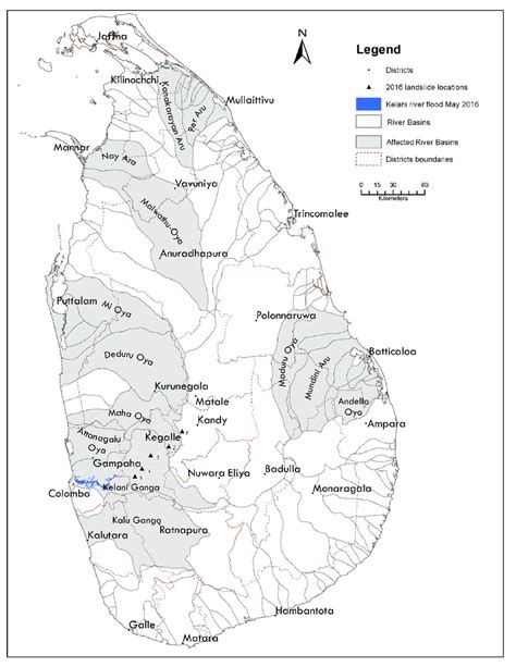 The 25 Administrative Districts 103 River Basins And The Landslide
