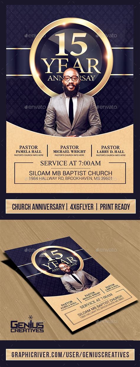 Church Anniversary Flyer Template V3 Print Templates Graphicriver