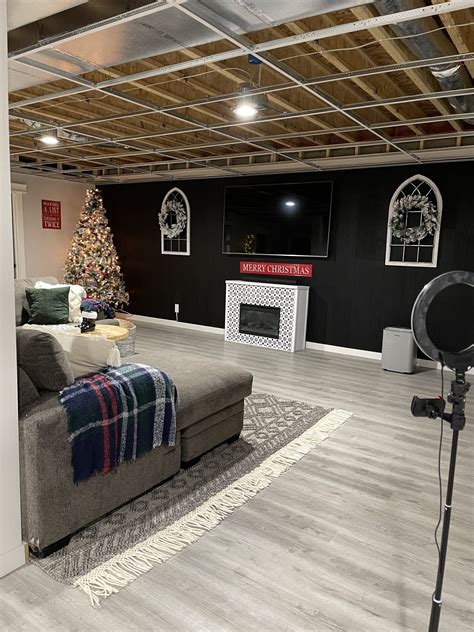 A Gorgeous Black Ceiling In A Basement Of Course Home With Krissy