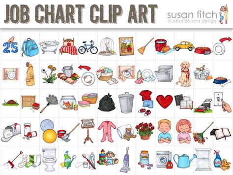 Job Chart Chore Chart Clip Art Chore Chart Kids Toddler Chores Job