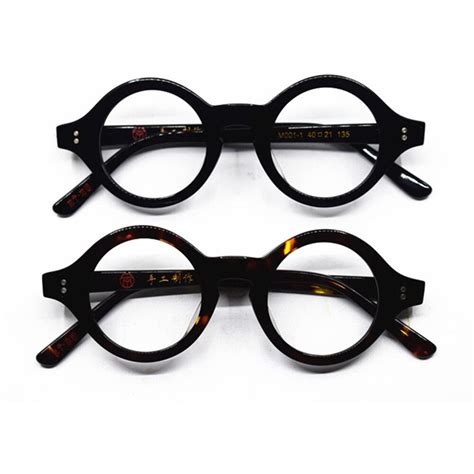 Hand Made Vintage Small 38mm Round Eyeglass Frames Acetate Unisex Opti Cinily