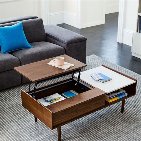 All coffee tables can be shipped to you at home. Mid-Century Pop-Up Storage Coffee Table - Walnut | west elm