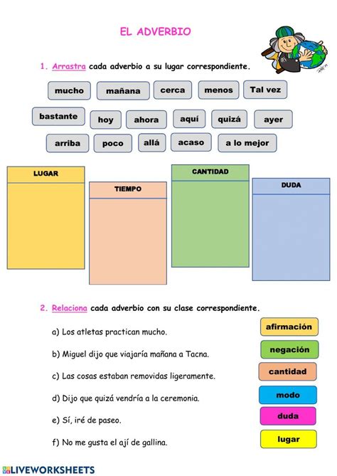 Actividad Interactiva De Clases De Adverbios Para Mo Puedes Hacer Los