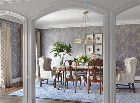 A dark, dramatic dining room sets the tone for entertaining or nestling in for a quiet dinner at home. 25 Purple Dining Room Ideas (Photos)