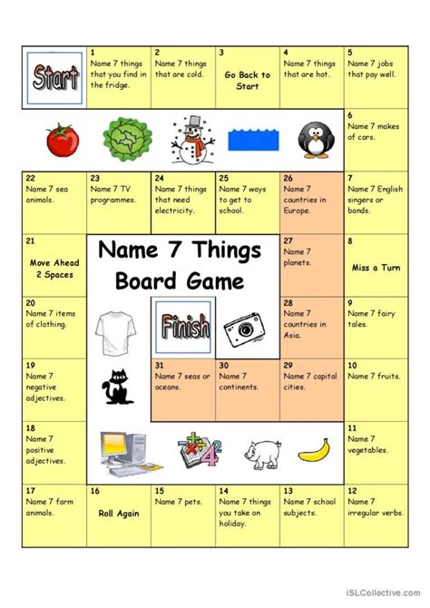 Board Game Name 3 Things Hard English Esl Worksheets Pdf And Doc