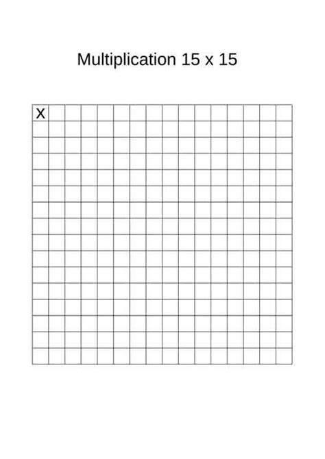Blank Multiplication Table 15x15 Multiplication Chart 45 Off