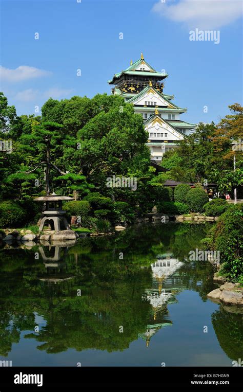 Castle Osaka Japan Stock Photo Alamy