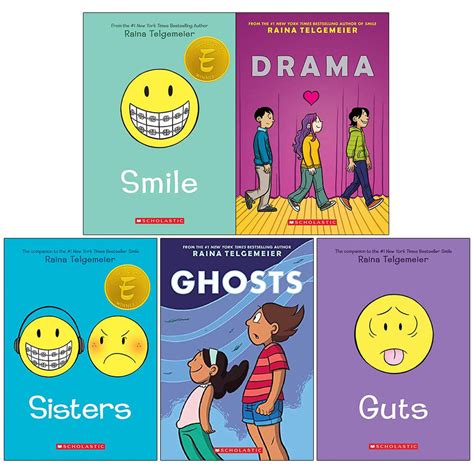 Raina Telgemeier Collection 5 Books Set Smile Drama Sisters Ghosts Guts The Book Bundle