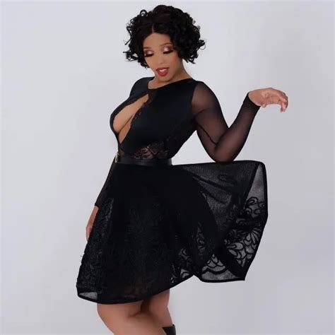 Sbahle Mpisane Shows Off Her Legs As She Rocks Her Heel For The First