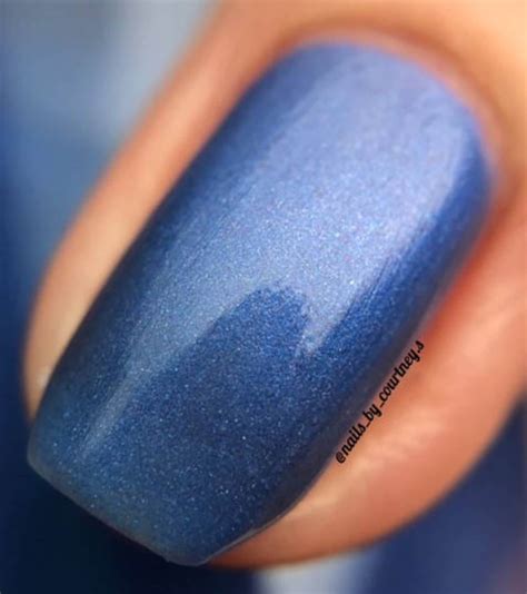 Unique Deep Water Pearl Blue Nail Polish Full Size Etsy Sweden