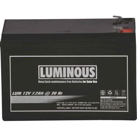 Luminous 12v 72 Ah Battery 12 V Battery Type Sealed Type At Rs 700
