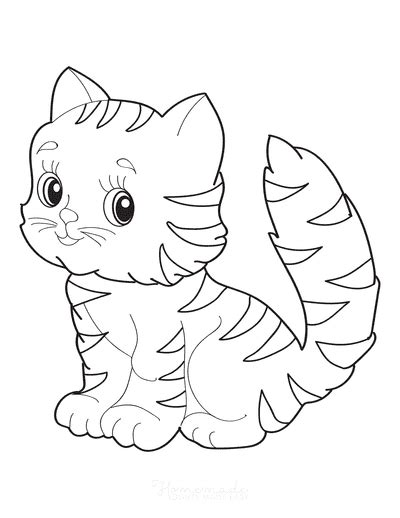 Free Cat Coloring Pages for Kids & Adults