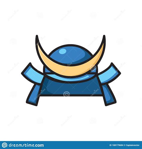 Kabuto Helmet For Samurai Warrior Vector Illustration Decorative