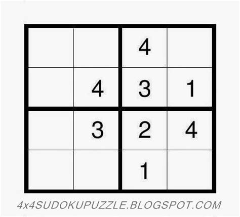 4x4 Sudoku Puzzle Easy 13 ~ 4x4 Sudoku Puzzle