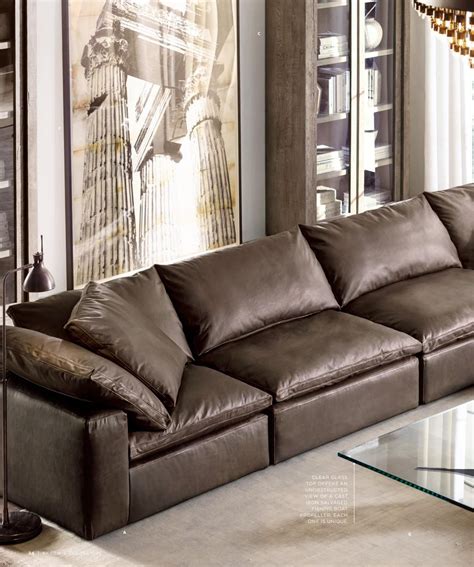 When the bed first arrived i was a little disappointed because the white wood trim appeared more yellow than i thought it would be. RH Cloud Leather Sofa - I want it in white | Alluring ...