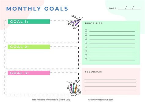 Free Printable Monthly Goal Planner Sheets Pdf Printables Hub