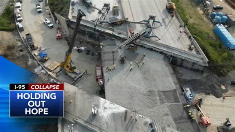 One Week After Partial Collapse Of I 95 In Philadelphia Commuters Hold