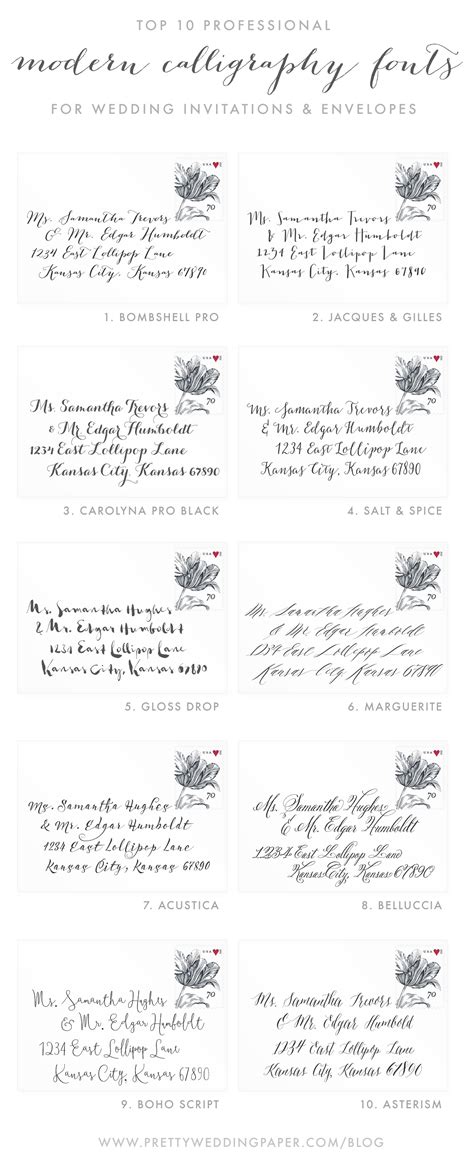 10 Stunning Modern Calligraphy Fonts For Weddings Pretty