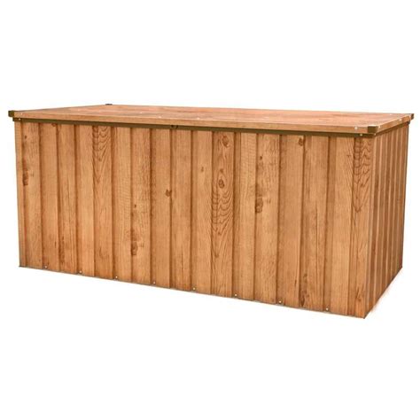 Large Outdoor Metal Storage Cabinet Box With Oak Finish