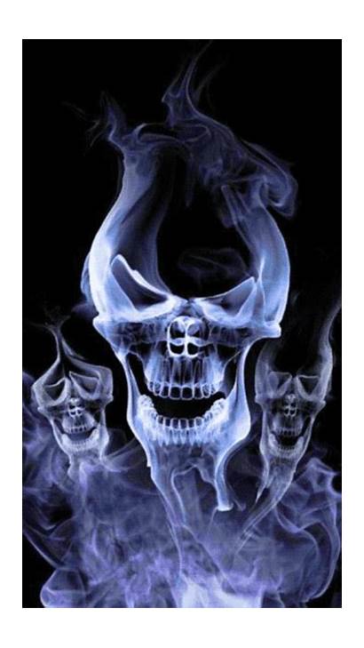 Skull Skulls Gifs Dark Smoke Flaming Animation