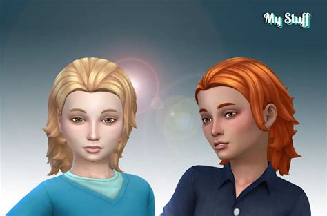 Mystufforigin Messy Mid Length Hair Retextured Sims 4 Hairs