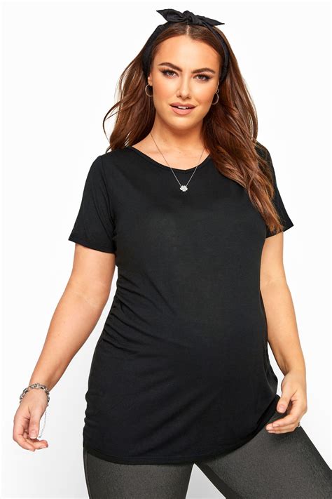 Bump It Up Maternity Black V Neck T Shirt Plus Sizes 16 To 32 Yours
