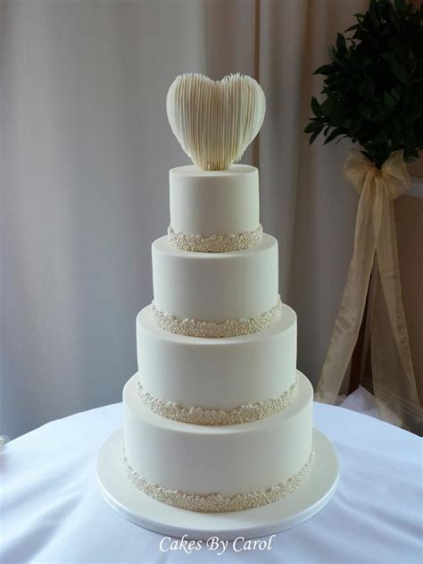 Simple White Wedding Cake Cake By Carol Cakesdecor