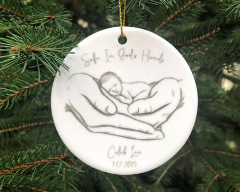 Porcelain Christmas Ornament Baby In Hand Infant Loss Gifts Etsy