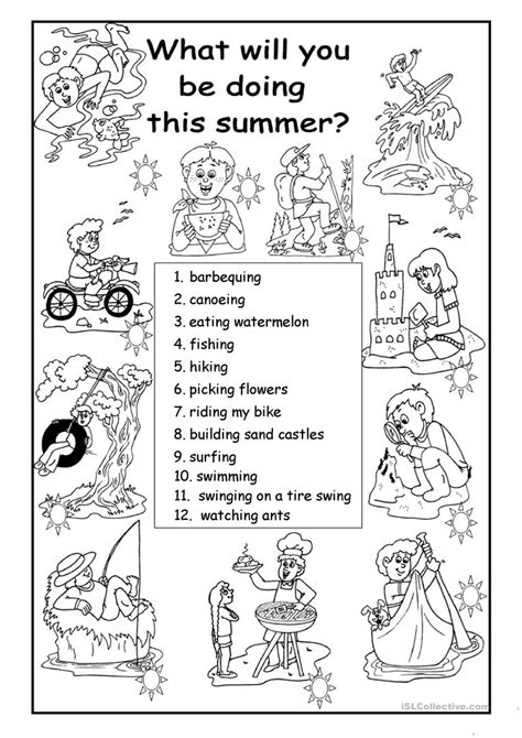 What Will You Be Doing This Summer English Esl