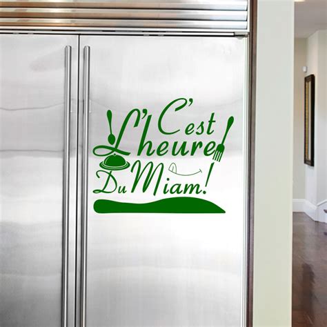 Sticker frigo citation c'est l'heure du Miam - stickers ...