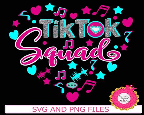 Tiktoker Squad Svg Svg And Png Of Tik Tok Girl Birthday Etsy