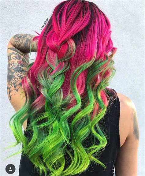 Pin By Dlrkarla On Hair Colors Neon Hair Green Hair Neon Hair Color