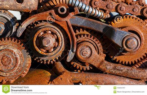 Part of the old mechanism stock image. Image of mechanism - 104254767