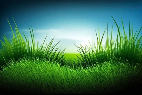 Premium Ai Image Green Grass Horizon Background