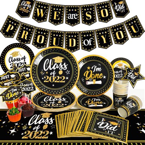 Buy Gold And Black Graduation Party Supplies 2022class Of 2022