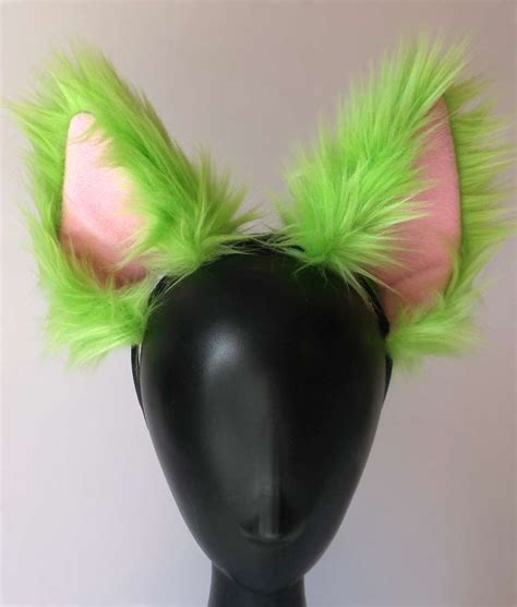 Big Fluffy Neon Ears Handmade Cosplay At Genki Gear