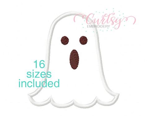 Ghost Applique Design Ghost Embroidery Halloween Applique Etsy