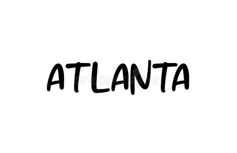 Atlanta Handwritten Name Of The City Sticker With Lettering In Paper
