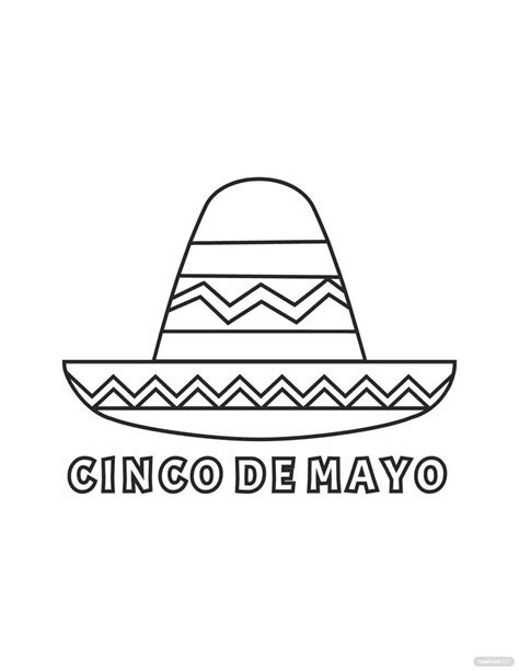 Cinco De Mayo Hat Coloring Page In Illustrator Svg  Eps Png