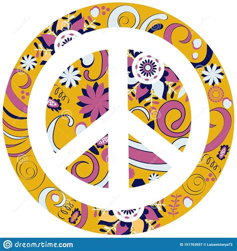 Decorative Cool Peace Sign In Vector Stock Vector