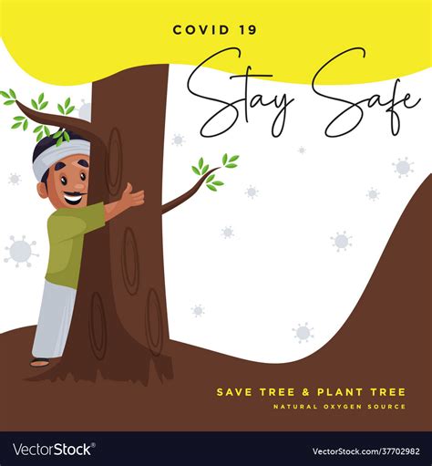 Stay Safe From Covid 19 Banner Design Royalty Free Vector