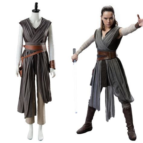 Cosplay Star Wars 8 The Last Jedi Rey Cosplay Costume Outfit Ver2 Full