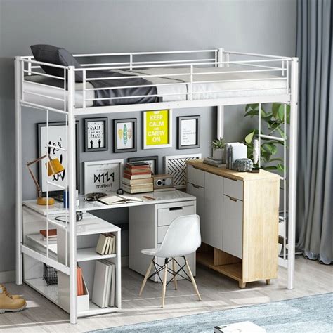 The main reason being is they can give your kid a sleeping palace to call their own. Twin Loft Bed Metal Bunk Ladder Beds for Bedroom Dorm ...
