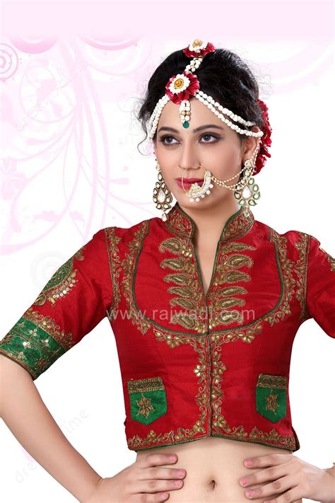 We have many different colors and styles ready made saree blouse. Wonderful Red coloured Ready Choli #rajwadi # ...