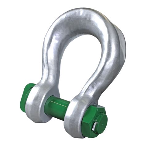 Heavy Duty Green Pin Alloy Bow Lifting Shackle With Screw Pin 2t