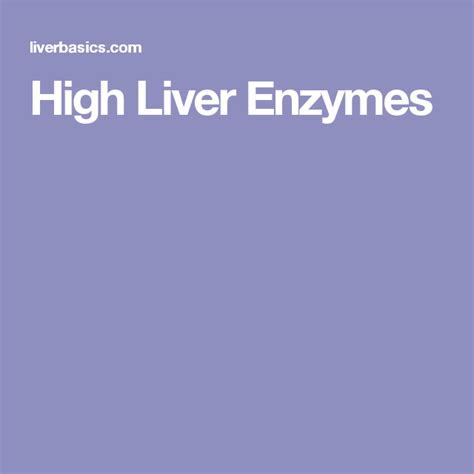 High Liver Enzymes High Liver Enzymes Enzymes Liver