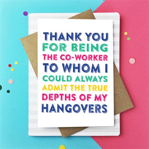 Thank You For Being My Co Worker Leaving Greetings Card By Do You