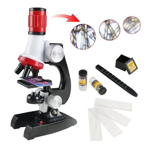 Magicfly Led 1200x Magnification Kids Microscope Kit Beginner Science